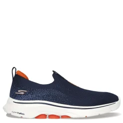 Walking*Skechers Men's , GO WALK 7 Sneaker Navy And Orange