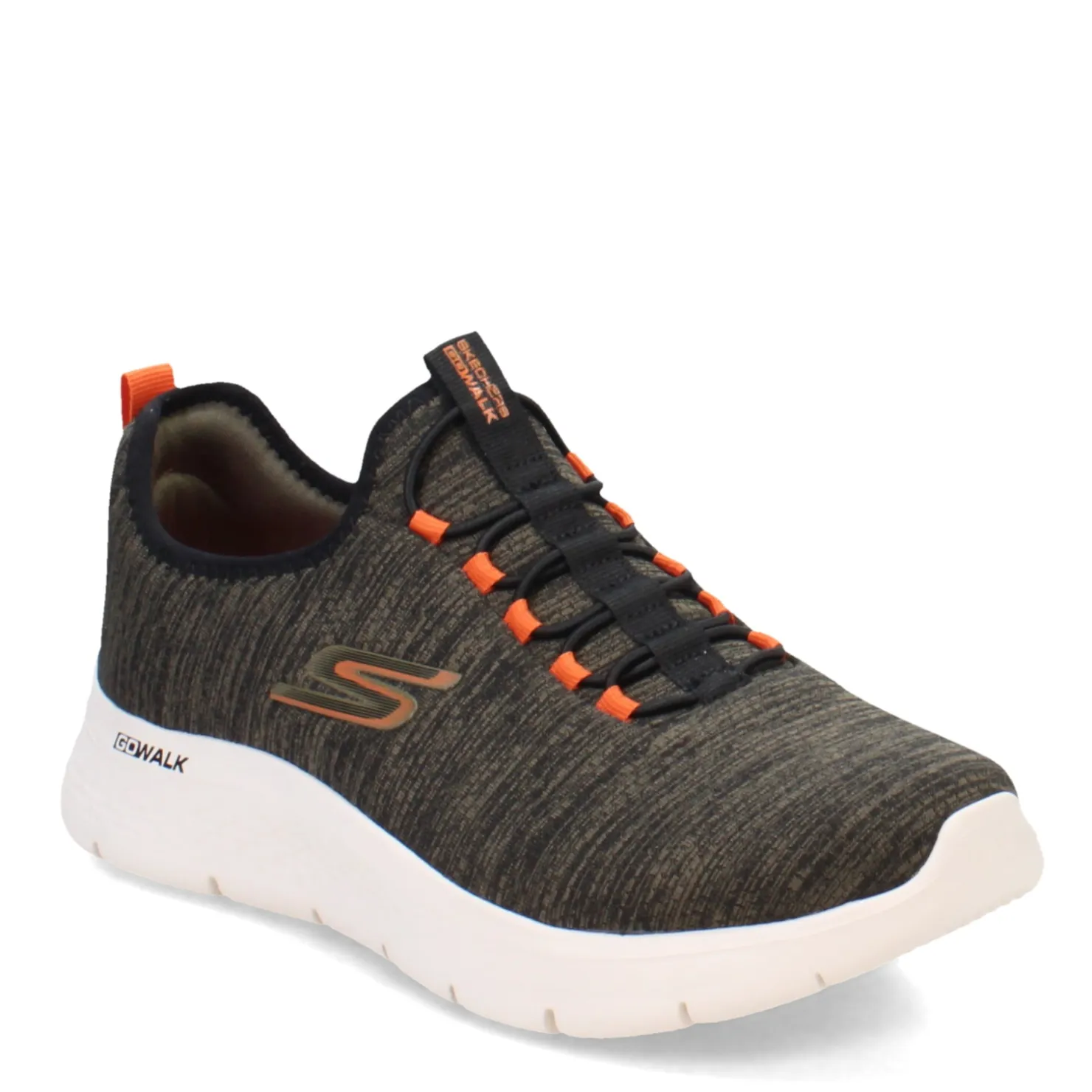 Walking*Skechers Men's , GO WALK Flex - Ultra Sneakers - Extra Wide Width Olive Black