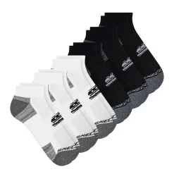 Socks*United Legwear Company Llc Men's Skechers, Quarter Socks - 6 Pair White Black
