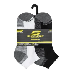 Socks*United Legwear Company Llc Men's Skechers, Quarter Socks - 6 Pair White Black
