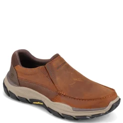 Loafers*Skechers Men's , Relaxed Fit: Respected - Catel Slip-On Dark Brown