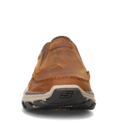 Loafers*Skechers Men's , Relaxed Fit: Respected - Catel Slip-On Dark Brown