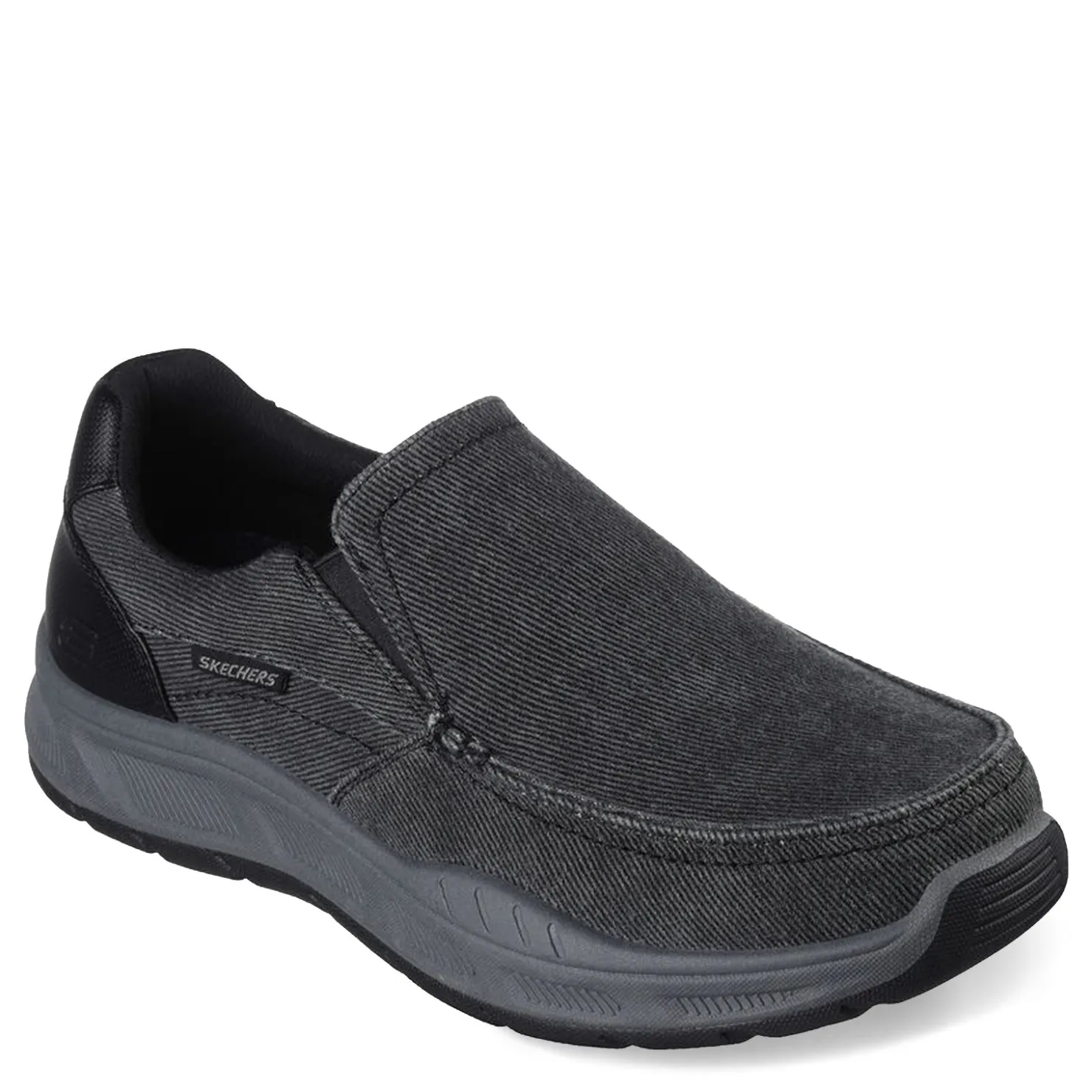 Slip-On Shoes*Skechers Men's , Relaxed Fit: Cohagen - Vierra Sneaker - Extra Wide Width Black Canvas