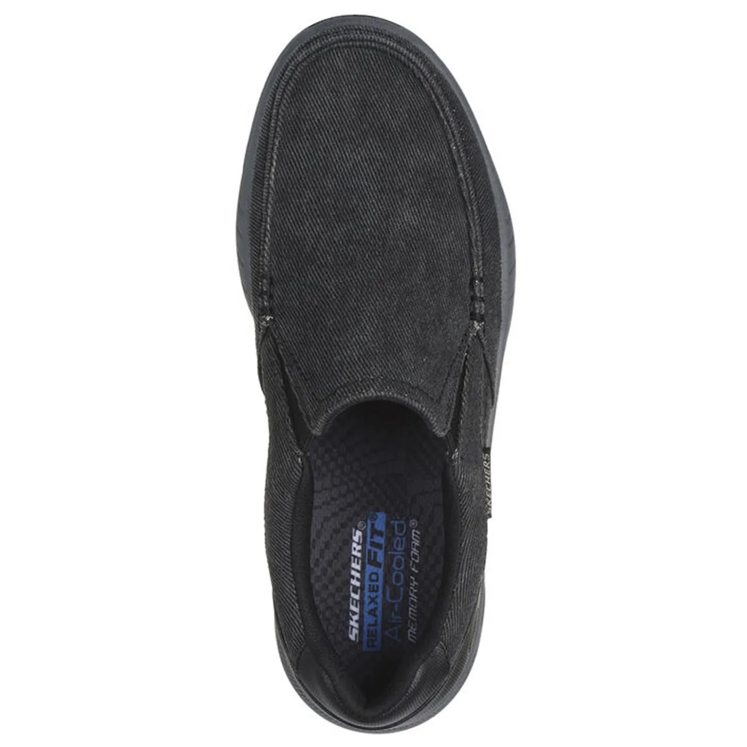 Slip-On Shoes*Skechers Men's , Relaxed Fit: Cohagen - Vierra Sneaker - Extra Wide Width Black Canvas
