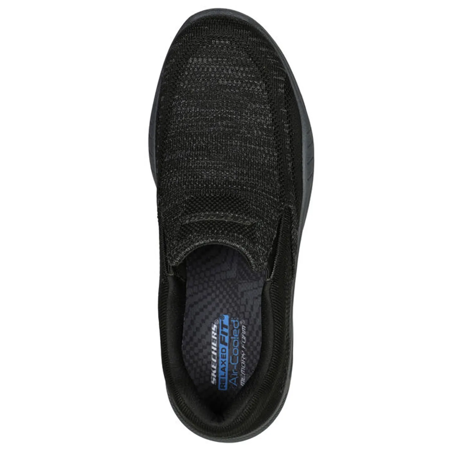 Slip-On Shoes*Skechers Men's , Relaxed Fit: Cohagen - Knit Walk Sneaker - Extra Wide Width Black Knit