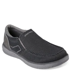 Slip-On Shoes*Skechers Men's , Relaxed Fit: Morelo - Port Viewer Slip-On Black Grey