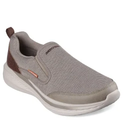 Slip-On Shoes*Skechers Men's , Relaxed Fit: Slade - Lucan Sneaker - Extra Wide Width Khaki