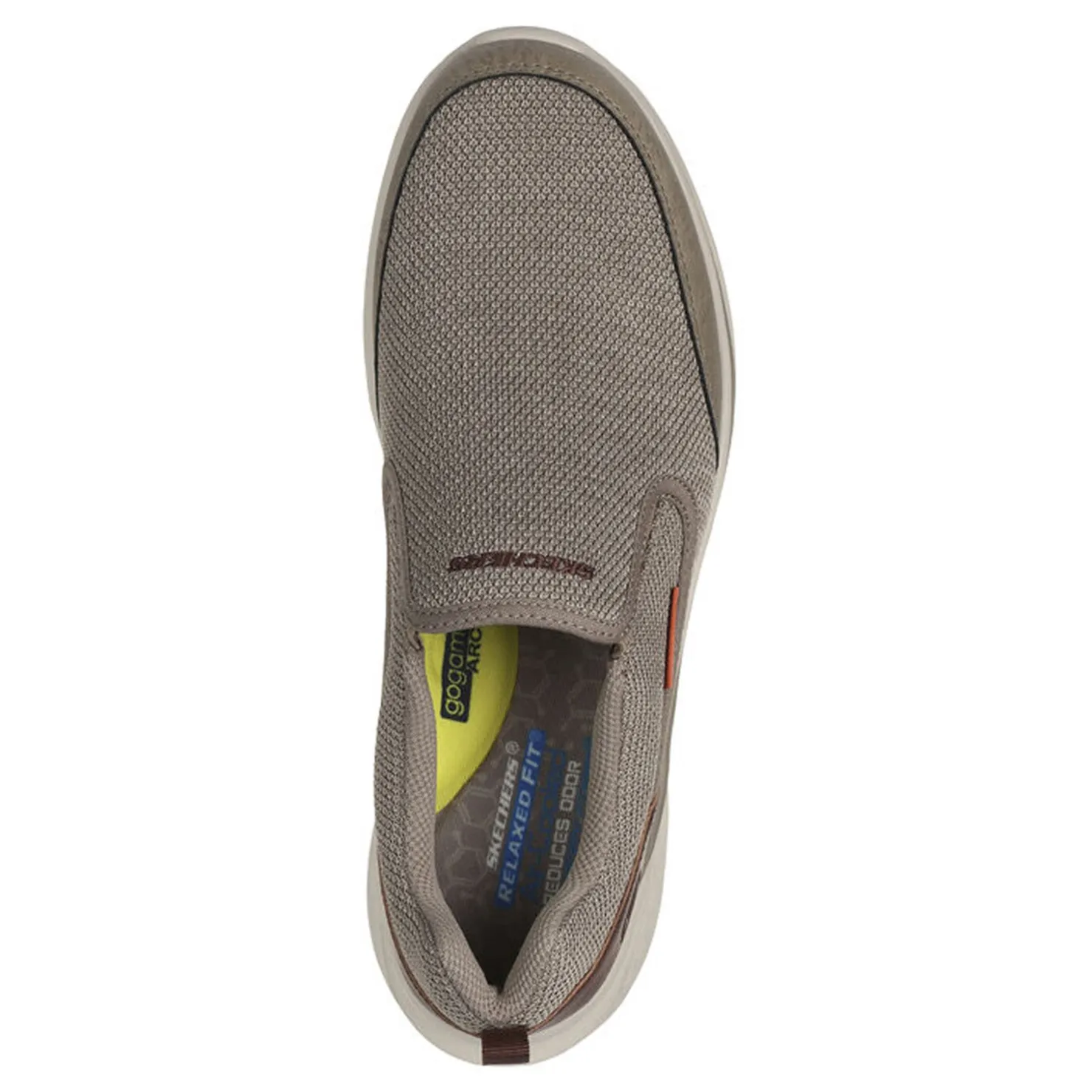 Slip-On Shoes*Skechers Men's , Relaxed Fit: Slade - Lucan Sneaker - Extra Wide Width Khaki