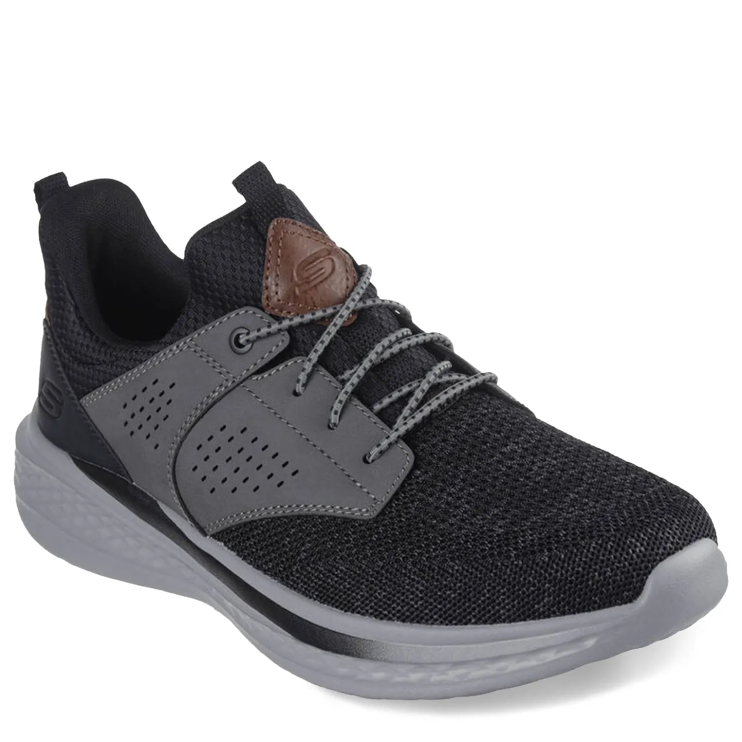 Sneakers & Athletics*Skechers Men's , Relaxed Fit: Slade - Breyer Sneaker Black Gray Knit