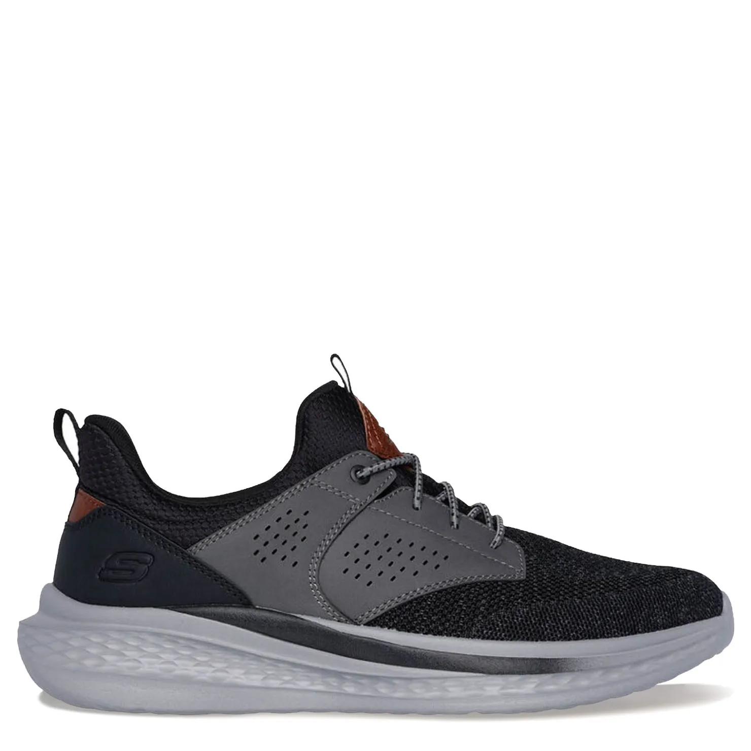 Sneakers & Athletics*Skechers Men's , Relaxed Fit: Slade - Breyer Sneaker Black Gray Knit