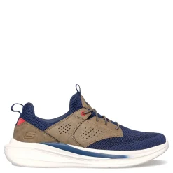 Slip-On Shoes*Skechers Men's , Relaxed Fit: Slade - Breyer Sneaker Navy Taupe