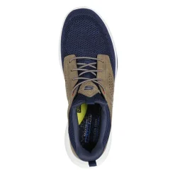 Slip-On Shoes*Skechers Men's , Relaxed Fit: Slade - Breyer Sneaker Navy Taupe