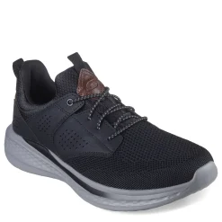 Slip-On Shoes*Skechers Men's , Relaxed Fit: Slade - Breyer Sneaker - Wide Width Black Knitted Mesh