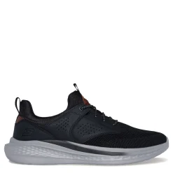 Slip-On Shoes*Skechers Men's , Relaxed Fit: Slade - Breyer Sneaker - Wide Width Black Knitted Mesh