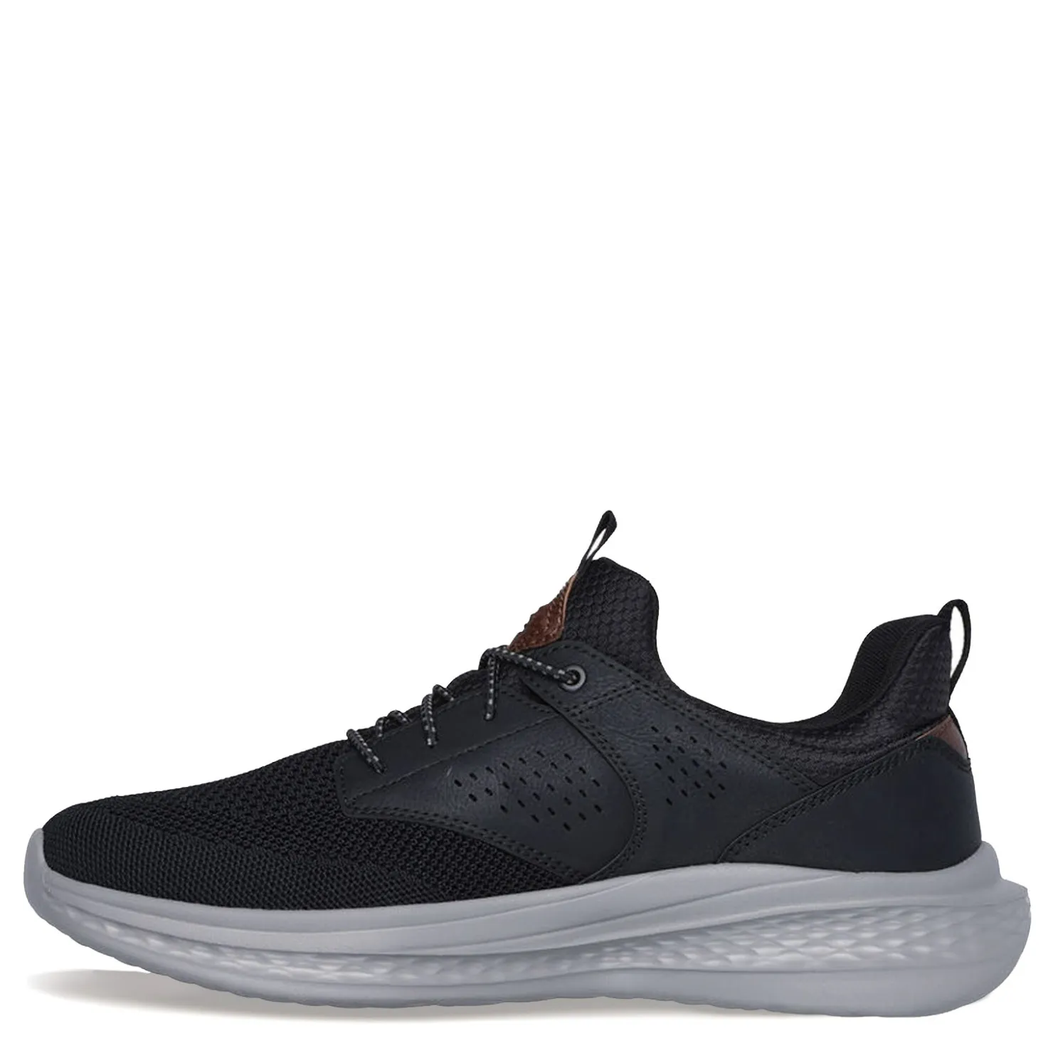 Slip-On Shoes*Skechers Men's , Relaxed Fit: Slade - Breyer Sneaker - Wide Width Black Knitted Mesh