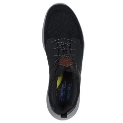 Slip-On Shoes*Skechers Men's , Relaxed Fit: Slade - Breyer Sneaker - Wide Width Black Knitted Mesh