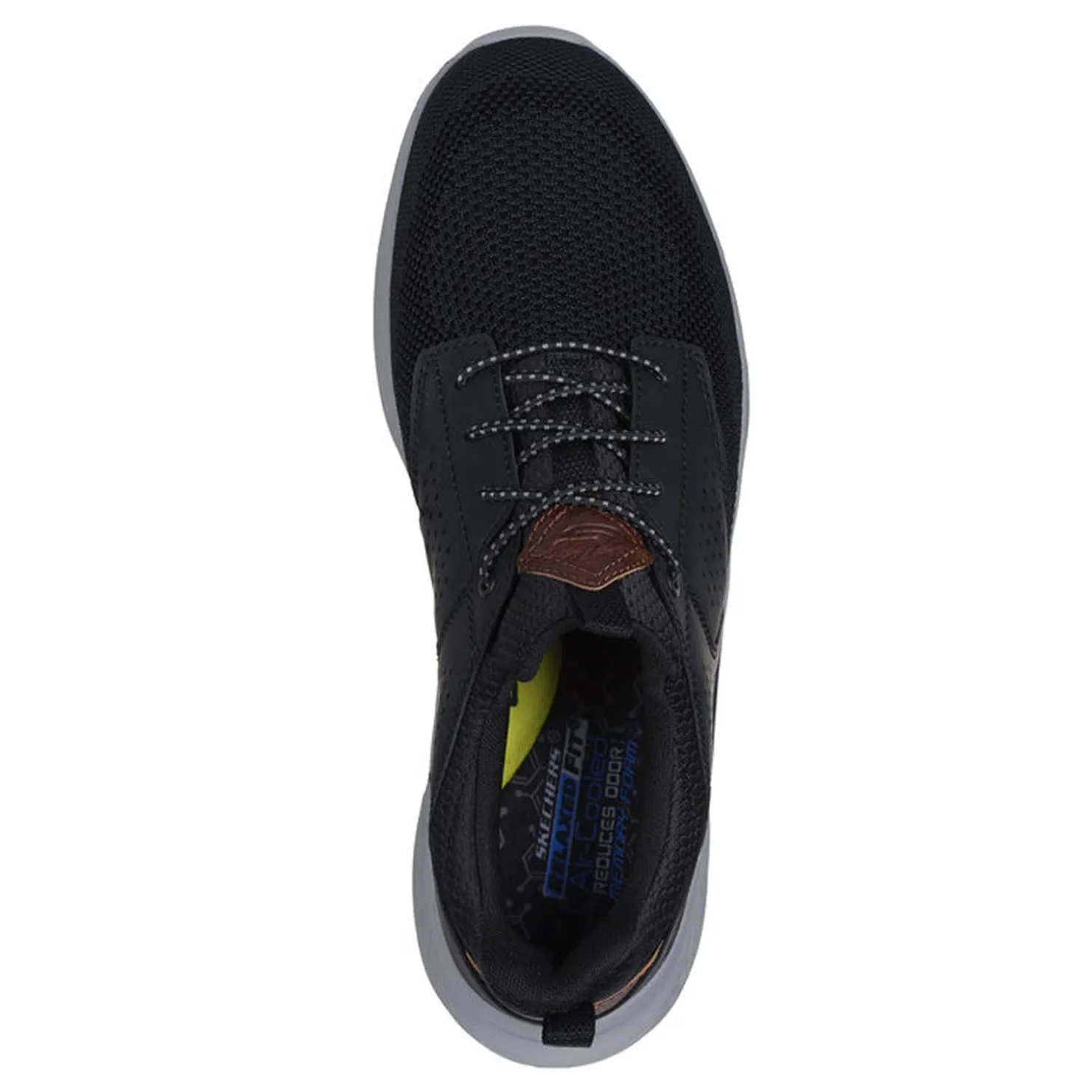 Slip-On Shoes*Skechers Men's , Relaxed Fit: Slade - Breyer Sneaker - Wide Width Black Knitted Mesh