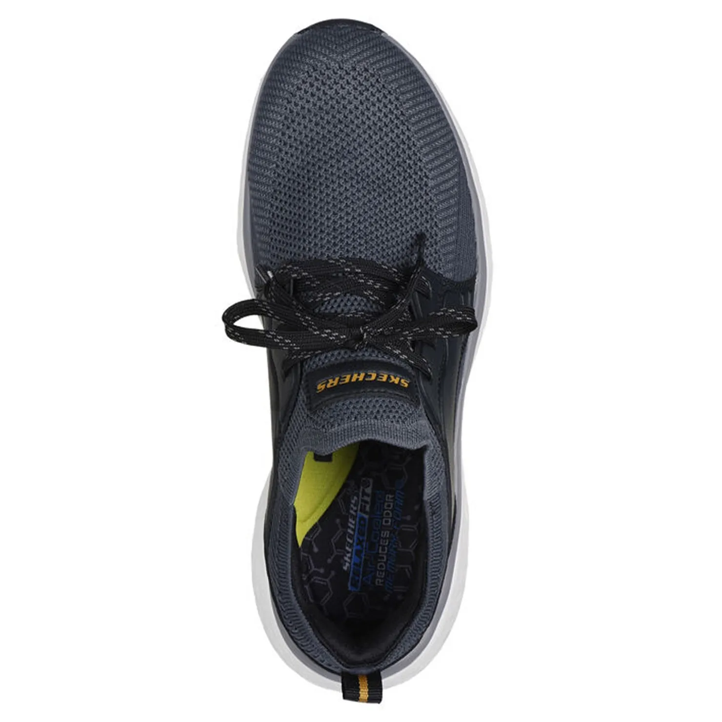 Slip-On Shoes*Skechers Men's , Relaxed Fit: Lancer - Dalton Sneaker Black Gray Knit