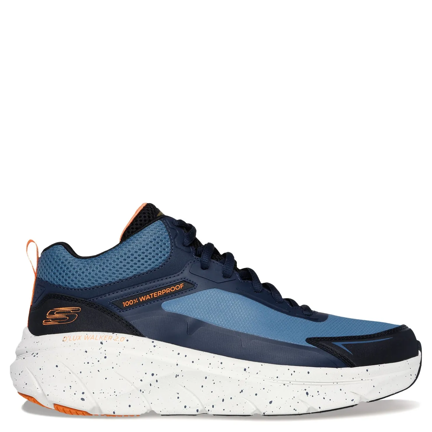 Walking*Skechers Men's , Relaxed Fit: D'Lux Walker 2.0 - Grailo Sneaker Blue/Orange