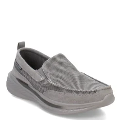 Loafers*Skechers Men's , Slade - Munson Slip-On Gray Suede/Mesh
