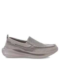 Loafers*Skechers Men's , Slade - Munson Slip-On Gray Suede/Mesh