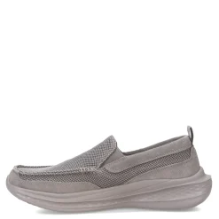 Loafers*Skechers Men's , Slade - Munson Slip-On Gray Suede/Mesh