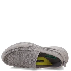 Loafers*Skechers Men's , Slade - Munson Slip-On Gray Suede/Mesh