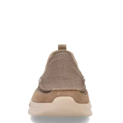 Slip-On Shoes*Skechers Men's , Slade - Munson Slip-On Lt Brown Suede/Mesh