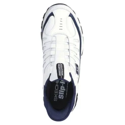 Walking*Skechers Men's Slip-ins: After Burn - Grill Captain Sneaker - Extra Wide Width White/Navy