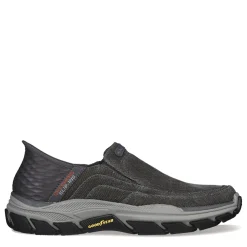 Loafers*Skechers Men's , Slip-ins Relaxed Fit: Respected - Holmgren Slip-On Charcoal Canvas