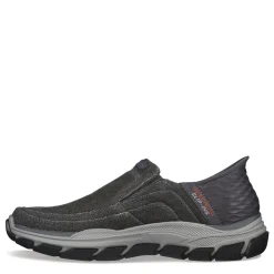 Loafers*Skechers Men's , Slip-ins Relaxed Fit: Respected - Holmgren Slip-On Charcoal Canvas