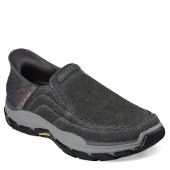 Sneakers & Athletics*Skechers Men's , Slip-ins Relaxed Fit: Respected - Holmgren Slip-On - Extra Wide Width Charcoal Canvas