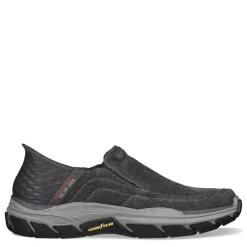 Sneakers & Athletics*Skechers Men's , Slip-ins Relaxed Fit: Respected - Holmgren Slip-On - Extra Wide Width Charcoal Canvas