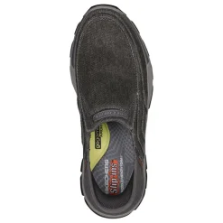 Walking*Skechers Men's , Slip-ins Relaxed Fit: Respected - Holmgren Slip-On - Extra Wide Width Charcoal Canvas