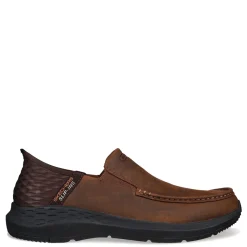 Loafers*Skechers Men's , Slip-ins: Relaxed Fit: Parson -Oswin Slip-On Dark Brown