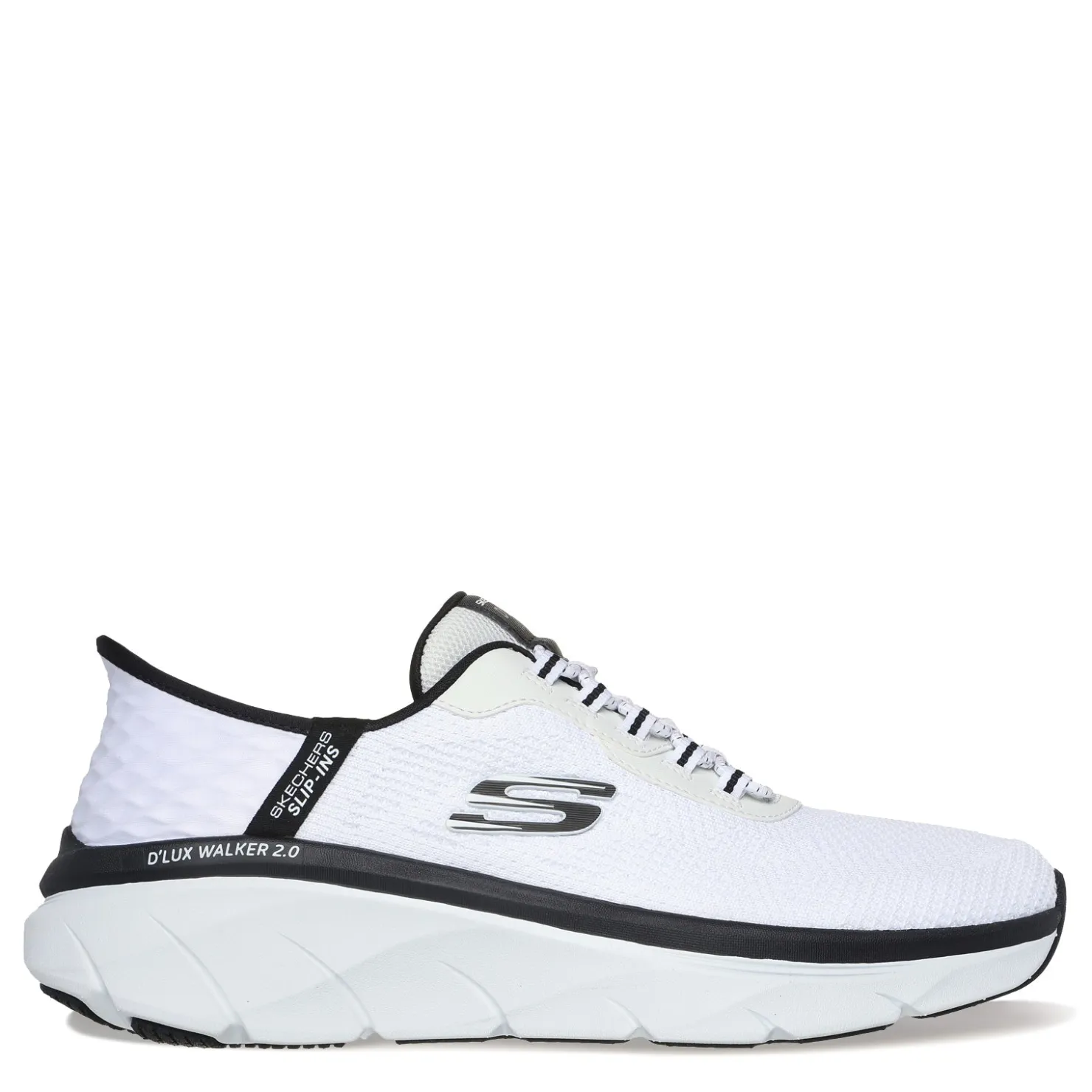 Walking*Skechers Men's , Slip-ins Relaxed Fit: D'Lux Walker 2.0 - Rezinate Sneaker White/Black