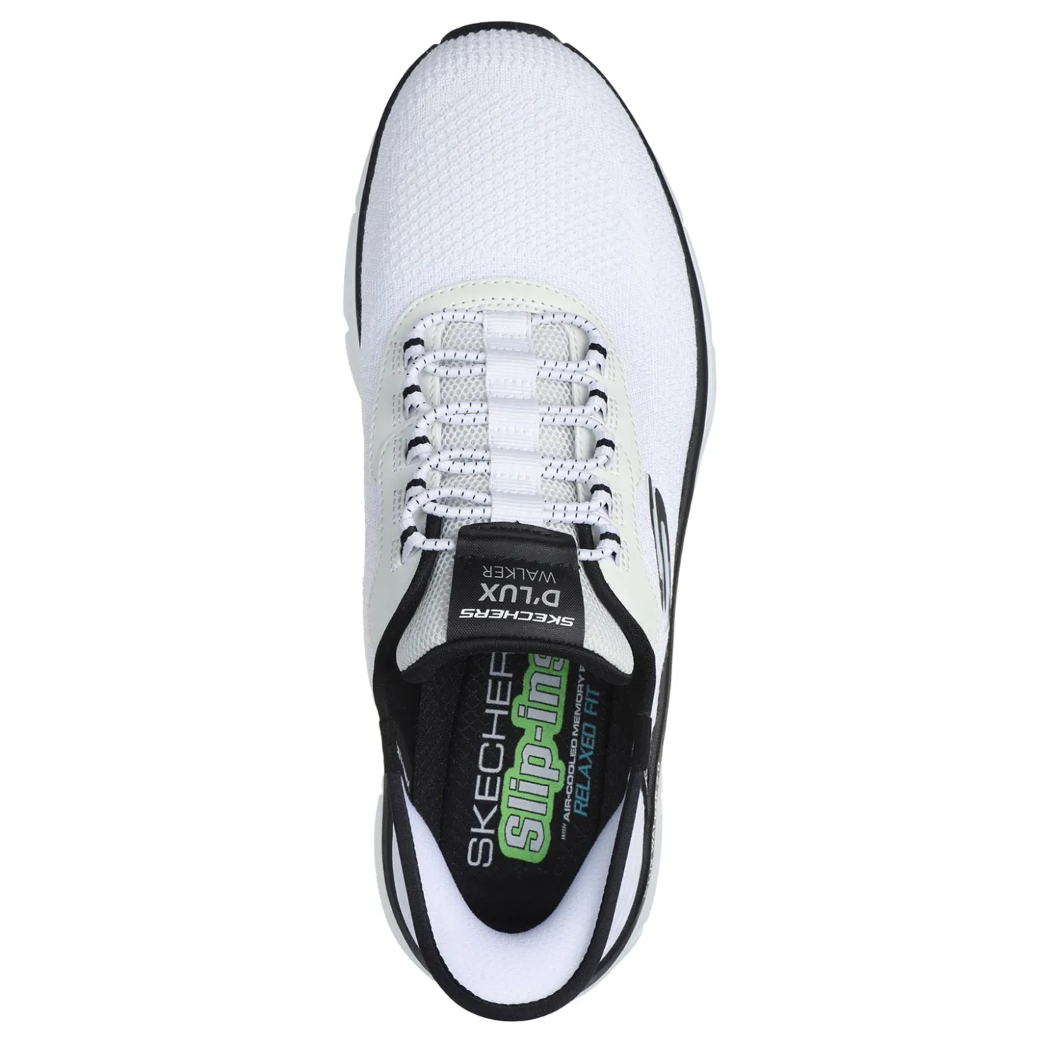 Walking*Skechers Men's , Slip-ins Relaxed Fit: D'Lux Walker 2.0 - Rezinate Sneaker White/Black