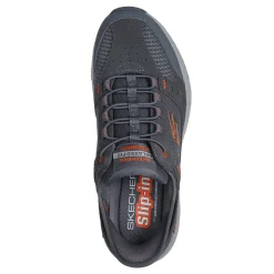 Sneakers & Athletics*Skechers Men's , Slip-ins Relaxed Fit: Oak Canyon - Consistent Winner Sneaker Grey/Orange