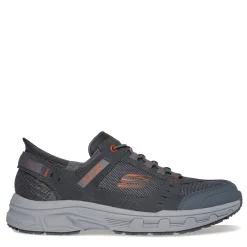 Sneakers & Athletics*Skechers Men's , Slip-ins Relaxed Fit: Oak Canyon - Consistent Winner Sneaker - Wide Width Grey/Orange