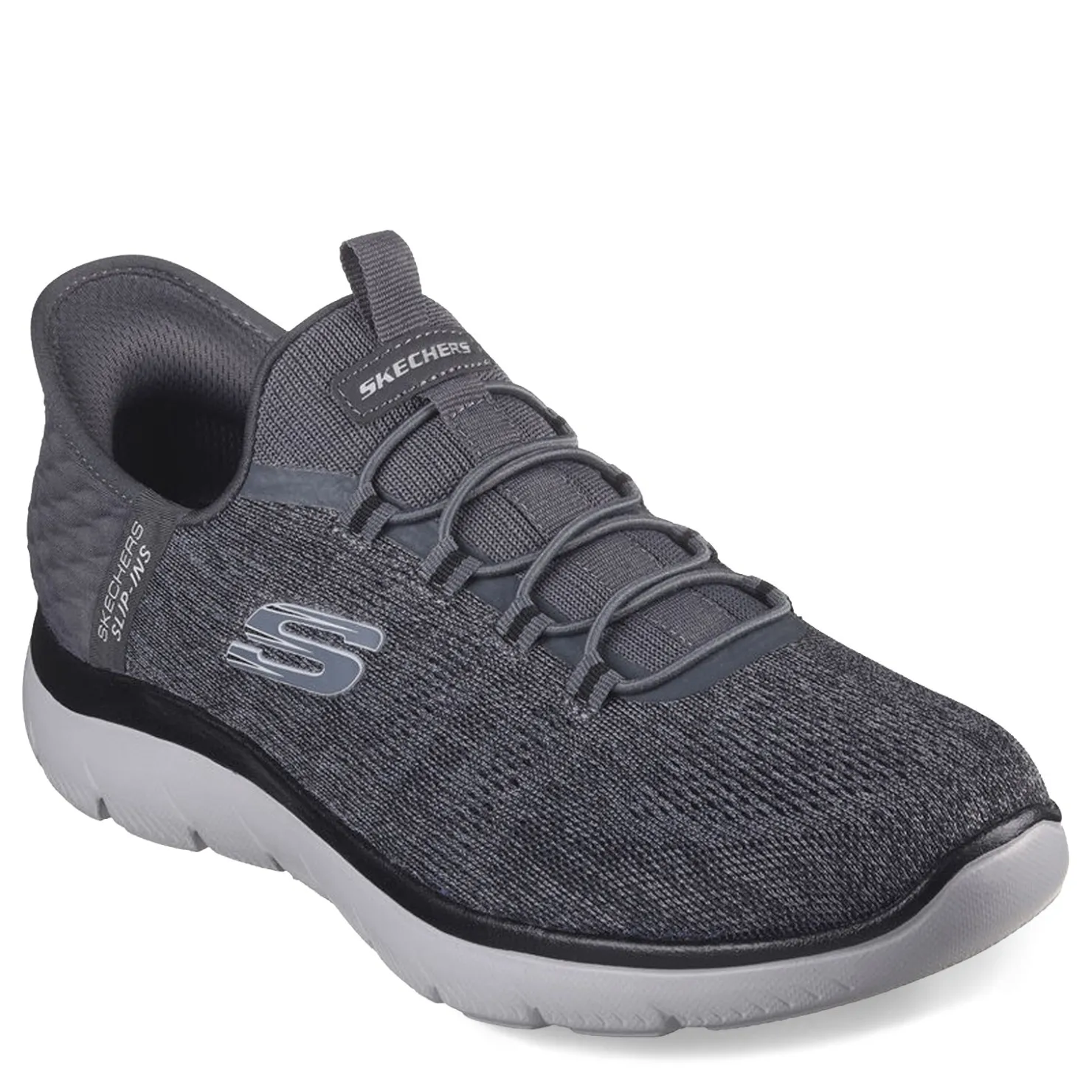 Walking*Skechers Men's , Slip-ins: Summits - Key Pace Sneaker - Wide Width Charcoal/Black