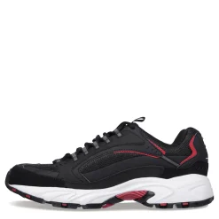 Walking*Skechers Men's , Stamina - Cutback Sneaker - Wide Width Black/Red