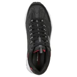 Walking*Skechers Men's , Stamina - Cutback Sneaker - Wide Width Black/Red