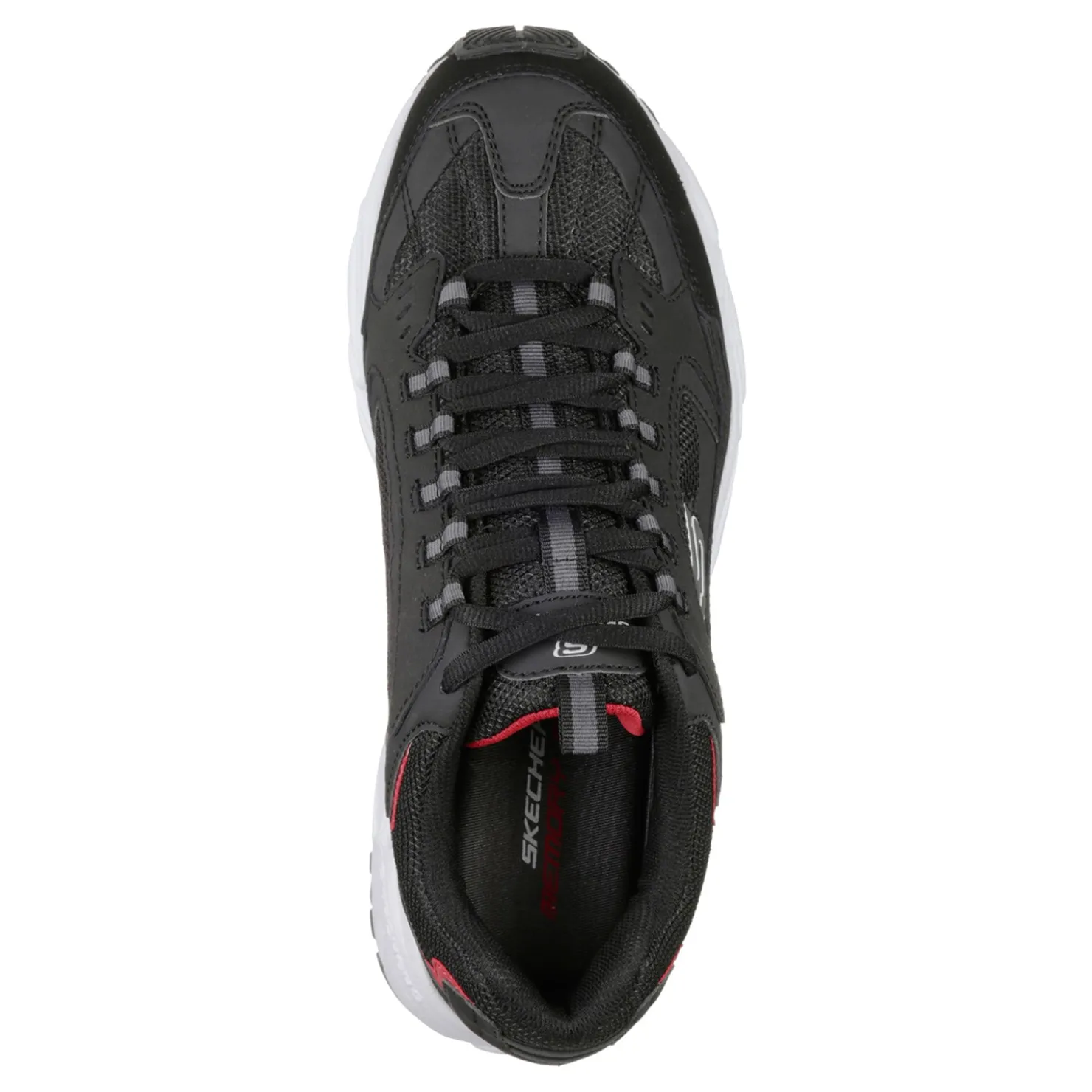 Walking*Skechers Men's , Stamina - Cutback Sneaker - Wide Width Black/Red