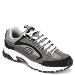 Walking*Skechers Men's , Stamina - Cutback Sneaker - Wide Width Charcoal/Black