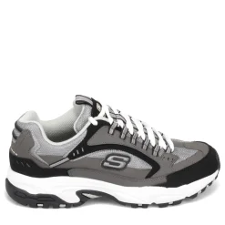 Walking*Skechers Men's , Stamina - Cutback Sneaker - Wide Width Charcoal/Black