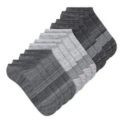 Socks*United Legwear Company Llc Men's Skechers, Super No Show Socks - 6 Pair Grey Black