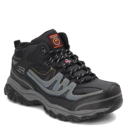 Boots*Skechers Work Men's , Relaxed Fit: Holdredge - Rebem ST Boot - Wide Width Black/Charcoal