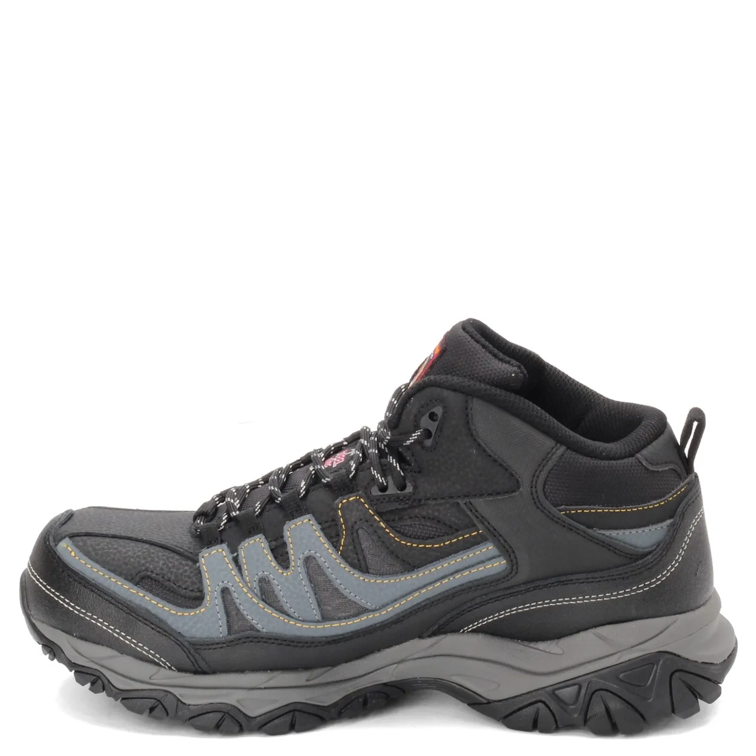 Boots*Skechers Work Men's , Relaxed Fit: Holdredge - Rebem ST Boot - Wide Width Black/Charcoal