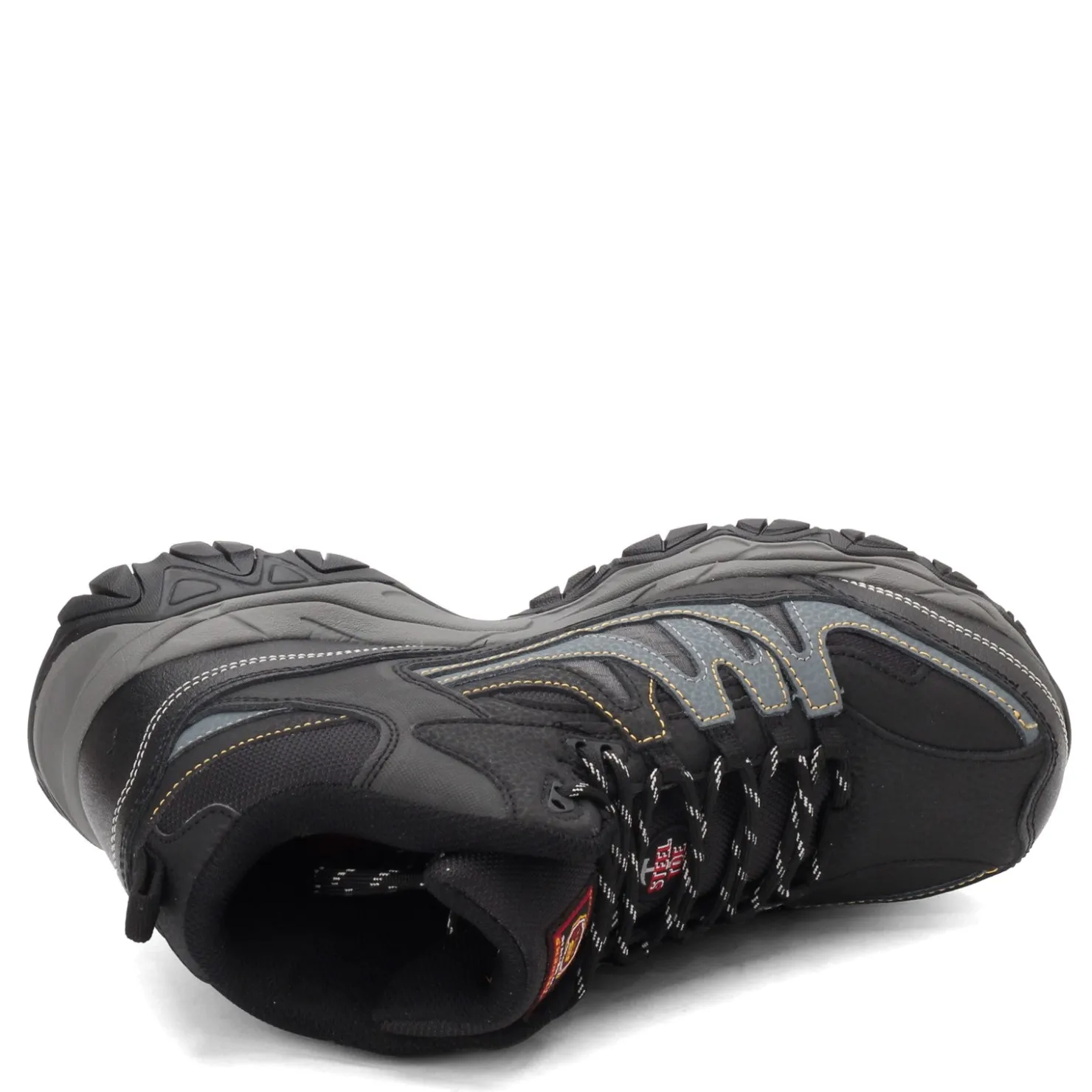 Boots*Skechers Work Men's , Relaxed Fit: Holdredge - Rebem ST Boot - Wide Width Black/Charcoal