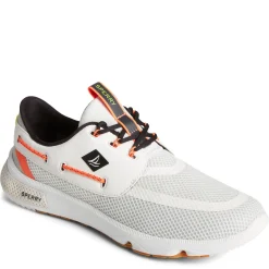Boat Shoes*Sperry Men's , 7 Seas 3 Eye Sneaker White Multi